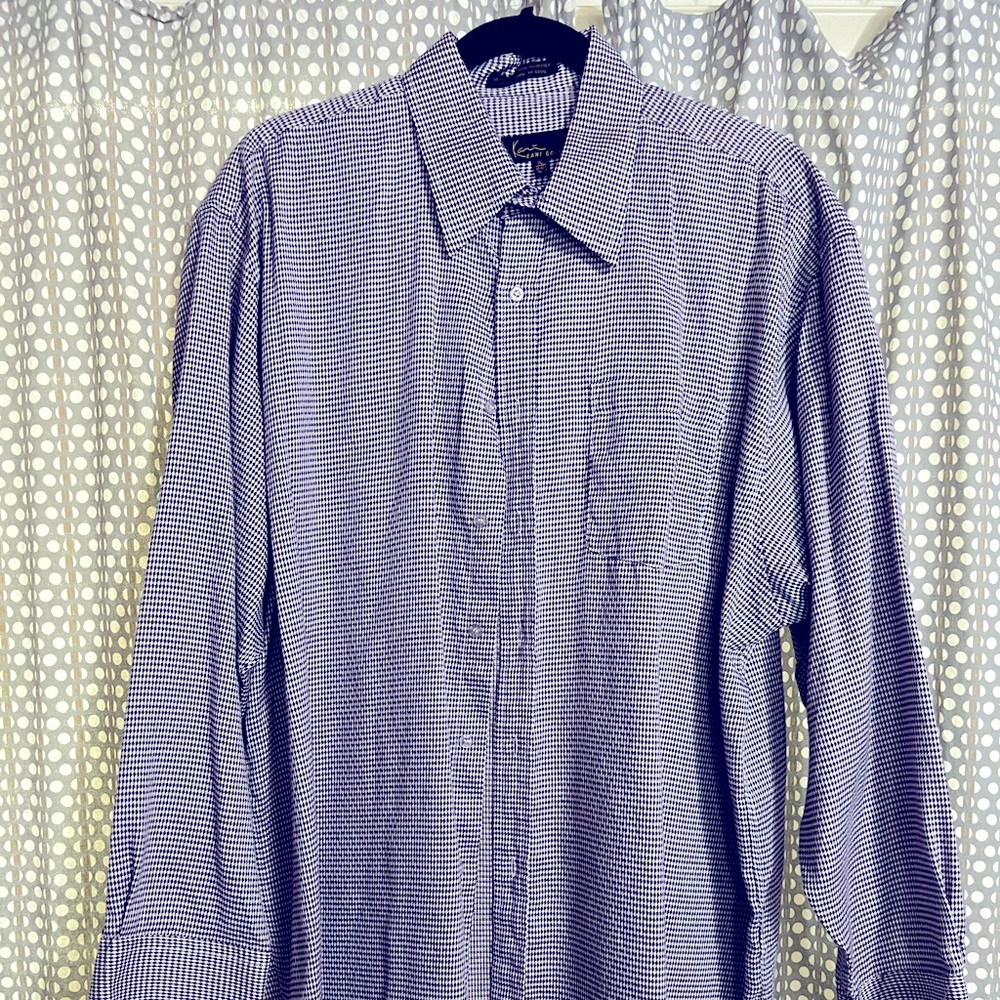 Kani Gold purple checkered dress shirt